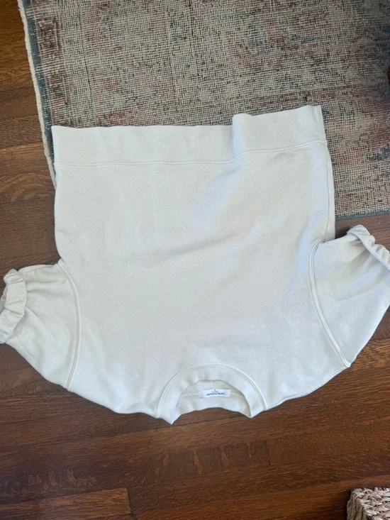 perfectwhitetee Rebecca Relaxed Cream Short-Sleeve Crew Sweatshirt - Picture 9 of 10